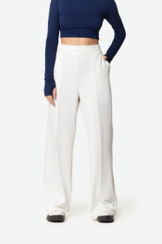 Calça Pantalona com Bolsos Off-white Serinah
